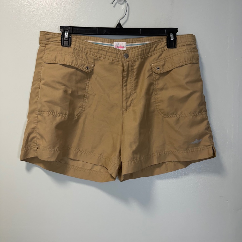 Against The Elements Womens Vintage Tan Cargo Shorts Size 16 Gorpcore Utility
